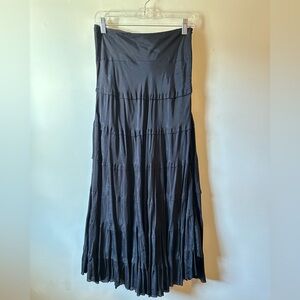 Black Tiered Maxi Skirt Bohemian Cafe Y2K Whimsigoth Fairy